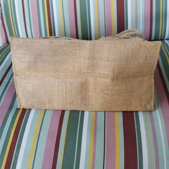 *EUC* Burlap Bunny Tote Bag - Picture 5 of 9